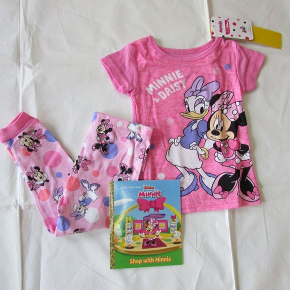 Disney Junior Toddler Girl's 2T Minnie Mouse Book & 2 Piece PJ Pajama Set - Picture 2 of 2